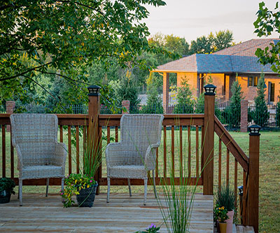 Wood backyard porch